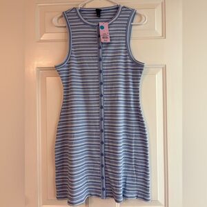 Wild Fable Blue and White Striped Button-Down Dress